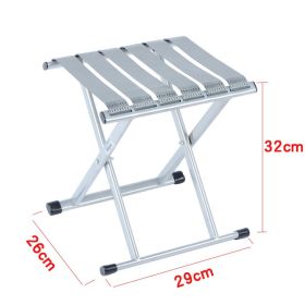 Color: Silver, Size: M - Folding portable outdoor chair