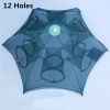 Model: 12 hole - Strengthened 4-20 Holes Automatic Fishing Net Shrimp Cage Nylon Foldable Fish Trap Cast Net Cast Fold Crab Trap Fishing Network