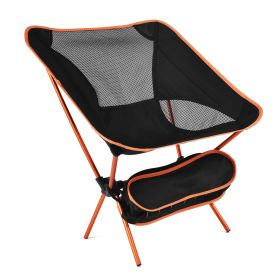 Color: Orange - Travel Ultralight Folding Chair Superhard High Load Outdoor Camping Chair Portable Beach Hiking Picnic Seat Fishing Tools Chair