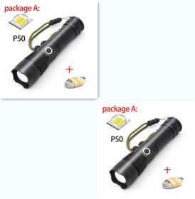 Color: 2pcs Usb US - USB Charging Zoom P50 Flashlight