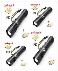 Color: 4pcs Usb US - USB Charging Zoom P50 Flashlight