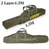 Color: Army Green, Size: 1.5m - Foldable pot belly fishing rod bag