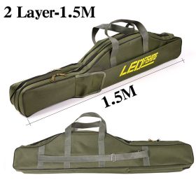 Color: Army Green, Size: 1.5m - Foldable pot belly fishing rod bag