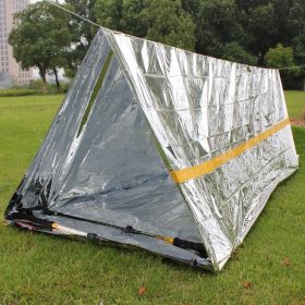Color: Silver - PE Aluminum Film Thermal Insulation Windproof And Cold Resistant Emergency Sleeping Bag