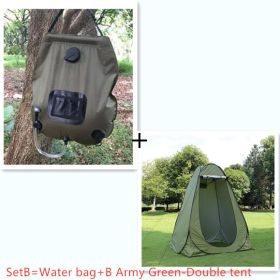 Color: SetB, style: Double - Portable Privacy Shower Toilet Automatic Camping Tent UV Function Travel Camping Tent Outdoor Dressing Beach Sun Shelte