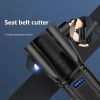 LED Flashlight Multi-functional Safety Hammer Flashlight USB Charging Portable Strong Light Torch For Camping Hiking Fishing red