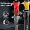 LED Flashlight Multi-functional Safety Hammer Flashlight USB Charging Portable Strong Light Torch For Camping Hiking Fishing red