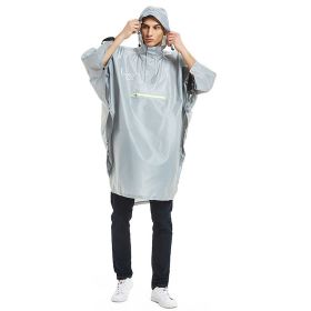 Men Women Raincoat Lightweight Cycling Poncho Hooded Rainwear For Outdoor Camping Mountaineering Hiking Fishing grey