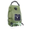 20l Outdoor Camping Shower Water Bag Portable Foldable Solar Heating Bath with Temperature Display Medium Brown