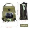 20l Outdoor Camping Shower Water Bag Portable Foldable Solar Heating Bath with Temperature Display Medium Brown