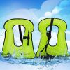 Inflatable Swim Vest With Blow Valve Life Jacket Buoyancy Vest Portable Wear-resistant Swimming Aids Equipment fluorescent green