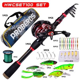 Fishing Rod Reel Combo Freshwater Saltwater Fishing Poles with Lures Reel Fishing Line Storage Bag Right Hand