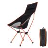 Outdoor Fishing Chair Portable Aluminum Alloy Ultralight Extended Folding Chair for Hiking Camping Picnic Orange