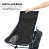 Outdoor Fishing Chair Portable Aluminum Alloy Ultralight Extended Folding Chair for Hiking Camping Picnic Lake Blue