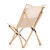 Set of 2 Bamboo Dorm Chair with Storage Pocket for Camping and Fishing-Beige - Color: Beige