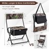 Foldable Patio Chair with Storage Pocket Backrest for Camping Hiking - Color: Camouflage