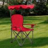 Portable Folding Beach Canopy Chair with Cup Holders-Red - Color: Red
