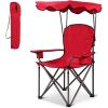 Portable Folding Beach Canopy Chair with Cup Holders-Red - Color: Red