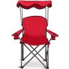 Portable Folding Beach Canopy Chair with Cup Holders-Red - Color: Red