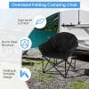 Folding Camping Moon Padded Chair with Carrying Bag-Black - Color: Black