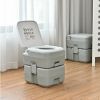 5.3 Gallon 20 L Portable Potty Commode for RV Camping Indoor Outdoor  - Color: Gray