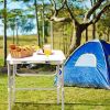 Adjustable Portable Aluminum Patio Folding Camping Table for Outdoor and Indoor - Color: Silver