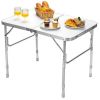 Adjustable Portable Aluminum Patio Folding Camping Table for Outdoor and Indoor - Color: Silver