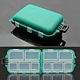 Small 10 Compartments Waterproof Hard Fishing Tackle Box Case, Hooks Lure Baits Storage Box