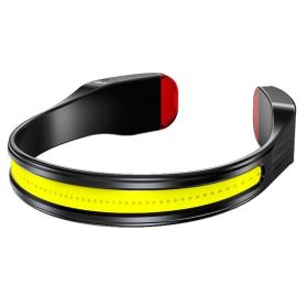 COB LED Rechargeable Headlamp With Warning Taillight Super Bright For Camping Climbing Hiking Fishing Night Reading Running black with red tail light