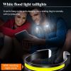COB LED Rechargeable Headlamp With Warning Taillight Super Bright For Camping Climbing Hiking Fishing Night Reading Running black with red tail light
