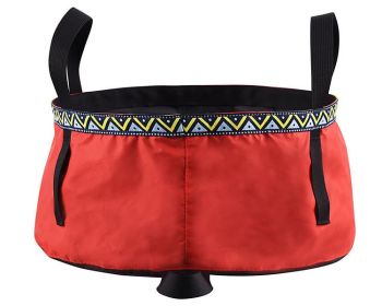 6/8/12L Folding Washing Basin 8.5L Outdoor Hiking Camping Bucket Portable Water Pot Scarlet_12L