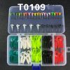 Color: Double tail lead hook set - Luya Soft Bait Lead Hook Texas Fishing Gear Set