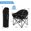 Folding Camping Moon Padded Chair with Carrying Bag-Black - Color: Black
